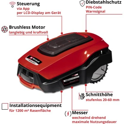 Einhell Mähroboter Freelexo 1200 LCD BT 3 Einhell Mähroboter Freelexo 1200 LCD BT – Bild 3