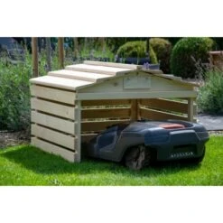 Dobar Mährobotergarage Mit Abnehmbarem Dach Fichte Natur 52,5 X 78,5 X 74 Cm -Gartenhilfe Deutschland Verkaufs-Shop 8539322 4637 05